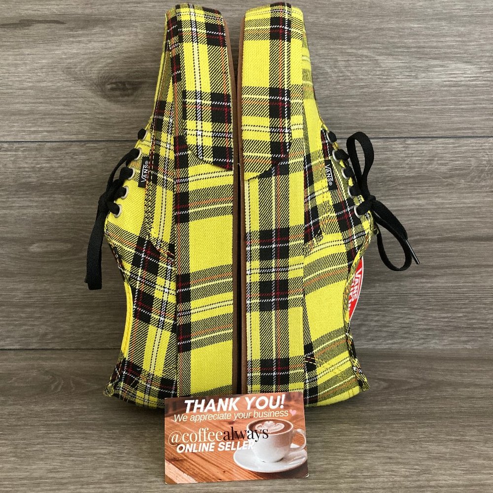 Vans Authentic Platform Patent Plaid Yellow NWB - Picture 10 of 10